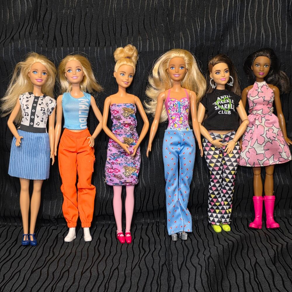 Barbie Dolls (6) Lot w Clothes Shoes Accessories Mixed Fashion Dolls Bundle